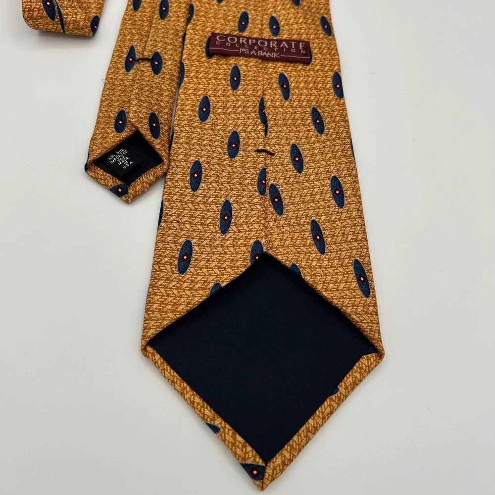 Jos. A. Bank Necktie Corporate Collection Mens OS Gold Silk Classic Professional